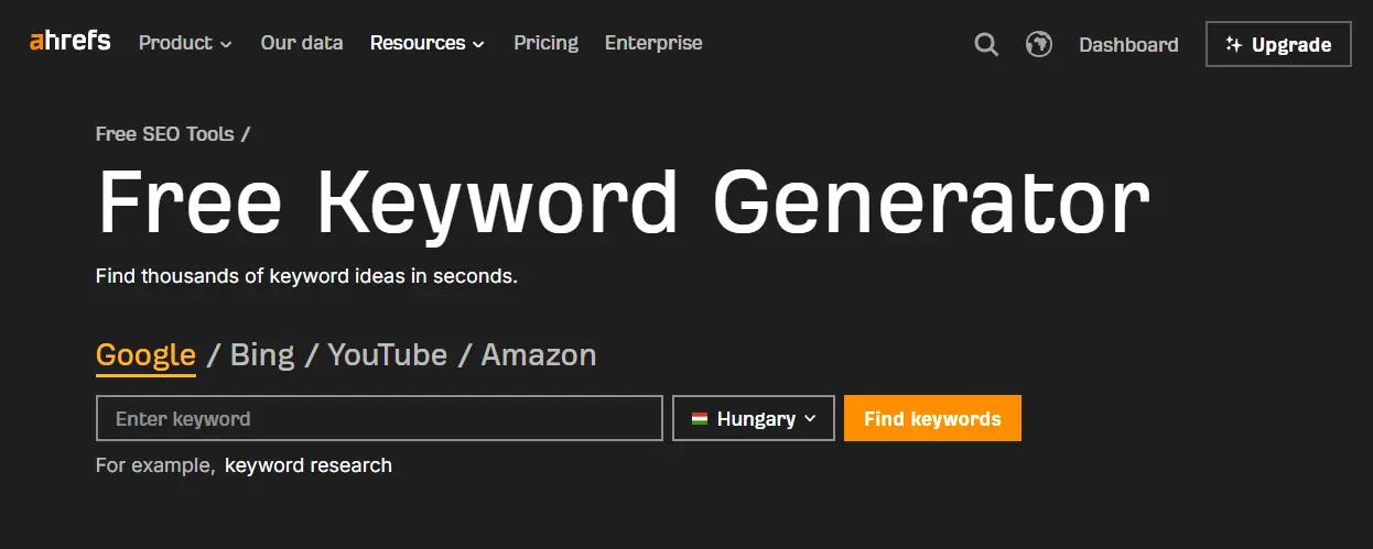 Ahrefs Keyword Generator