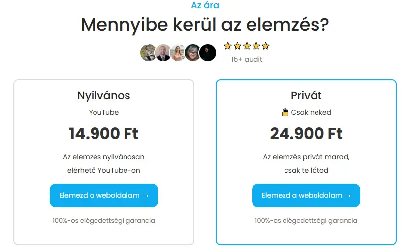 Weboldal audit ár szekcióm