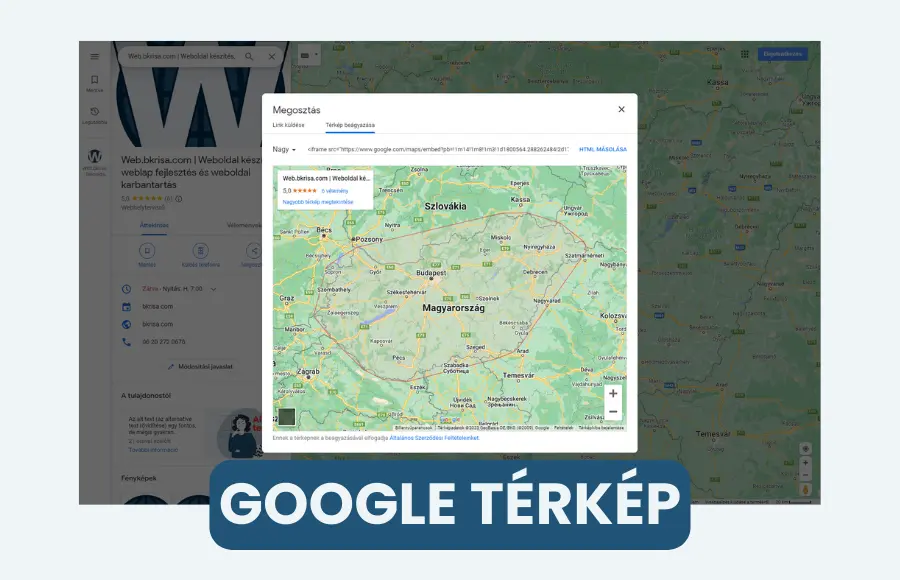 Google Térkép Beillesztése a Weboldalba