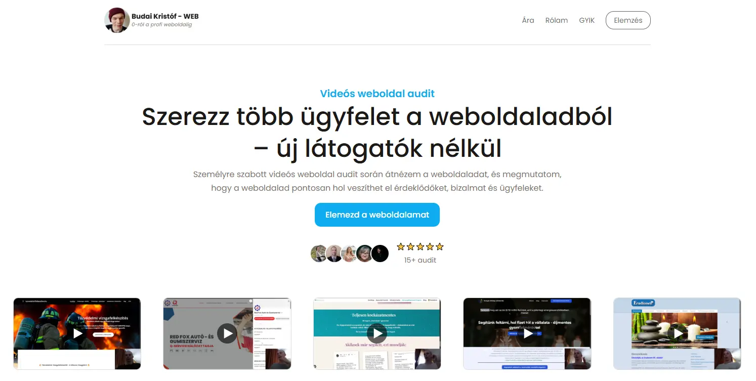 A weboldal audit oldalam bevezető szakasza