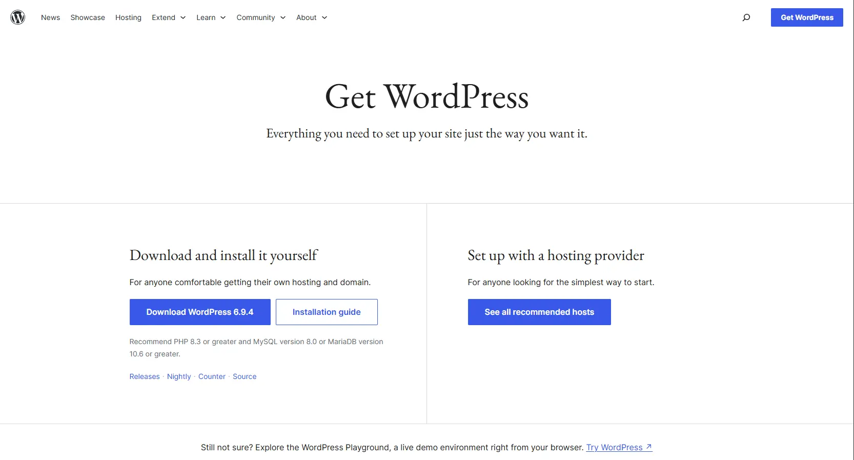 WordPress.org-ról ingyenesen telepítheted a WordPress-t