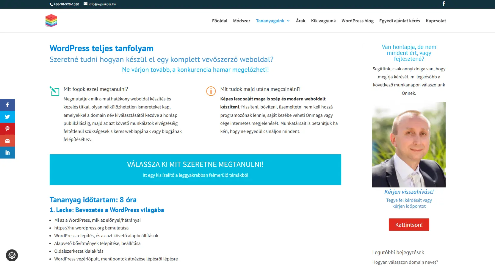 WPIskola - Személyes WordPress oktatás