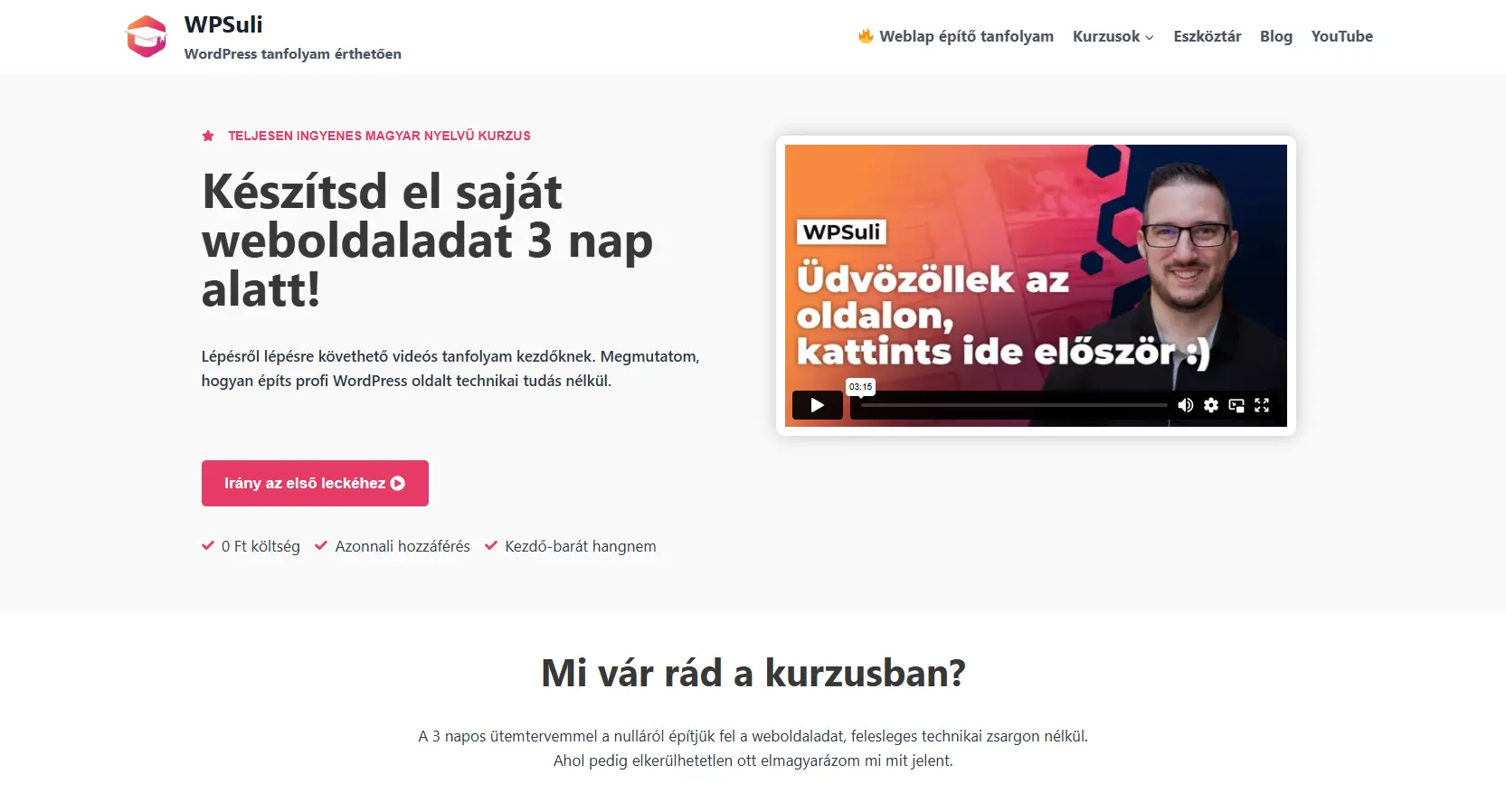 WPSuli - Ingyenes WordPress tanfolyam